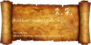 Kotter Hamilkár névjegykártya